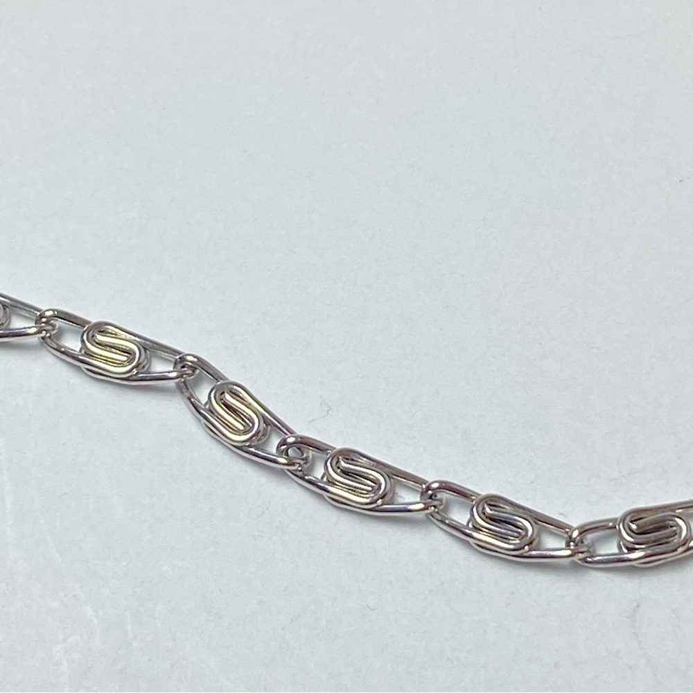 Vintage Crown Trifari Long Flapper 54" Silver Tone Scroll Snail Chain Necklace - Picture 4 of 8